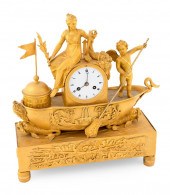 FRENCH EMPIRE GILT-BRONZE MANT