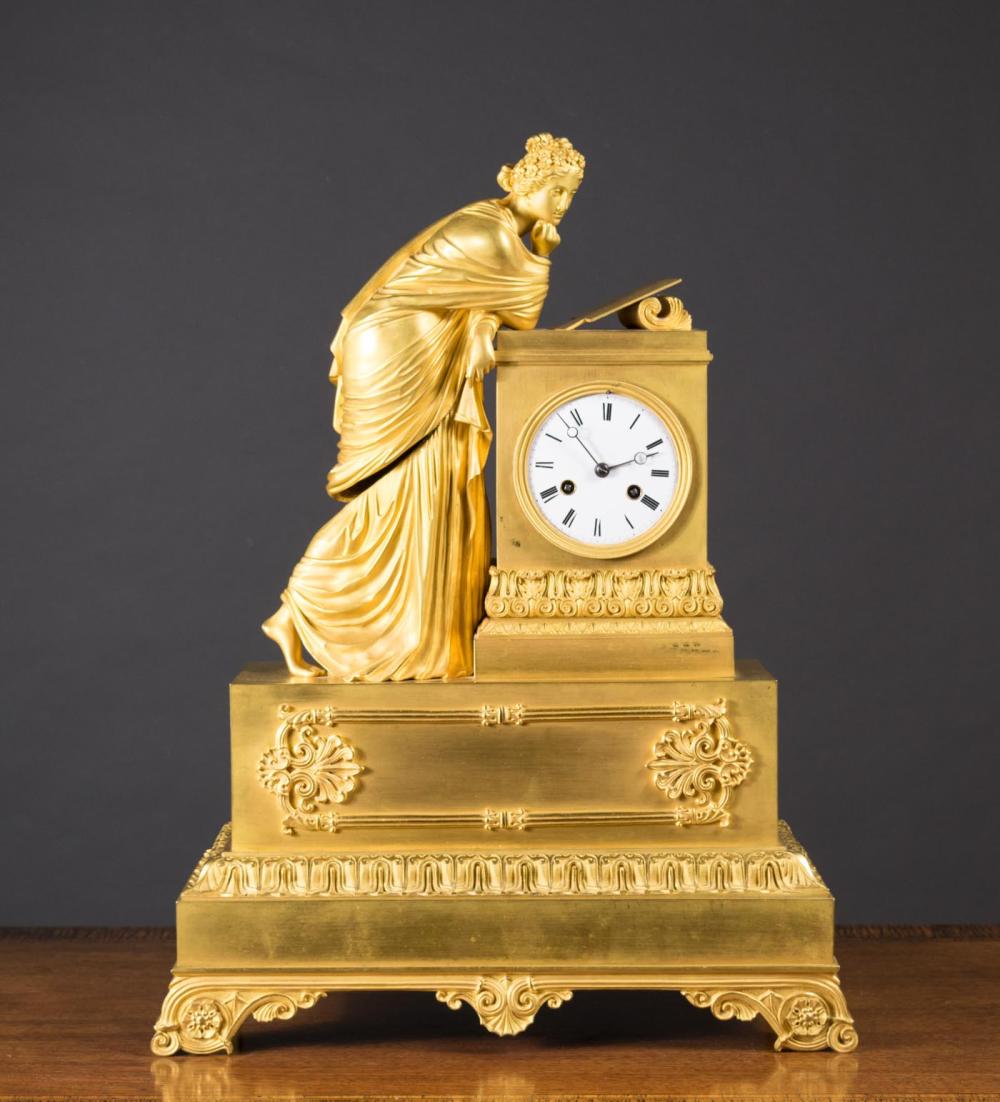 FRENCH EMPIRE GILT-BRONZE MANTEL