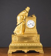 FRENCH EMPIRE GILT-BRONZE MANT