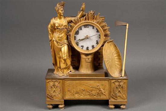 French Empire gilt metal figural