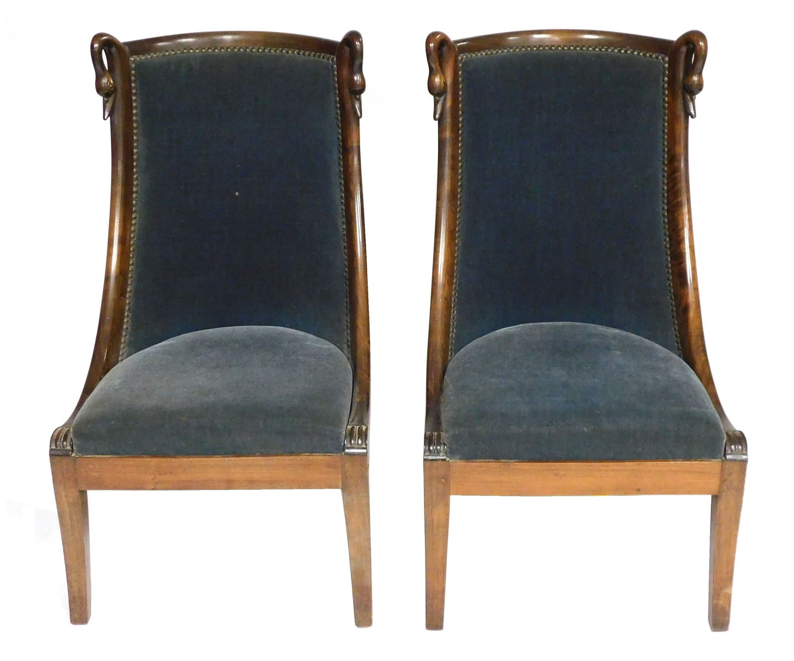 FRENCH EMPIRE GONDOLA CHAIRS WITH
