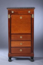 FRENCH EMPIRE MAHOGANY AND GIL