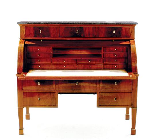 French Empire mahogany bureau a