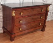FRENCH EMPIRE MAHOGANY COMMODE