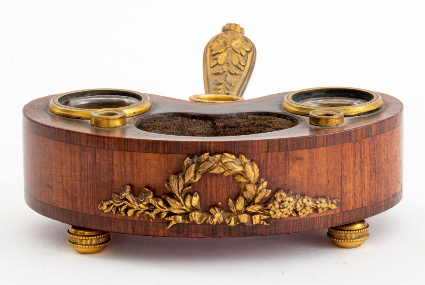 FRENCH EMPIRE MAHOGANY INKWELL