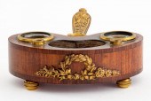 FRENCH EMPIRE MAHOGANY INKWELL
