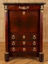 FRENCH EMPIRE MAHOGANY MARBLE