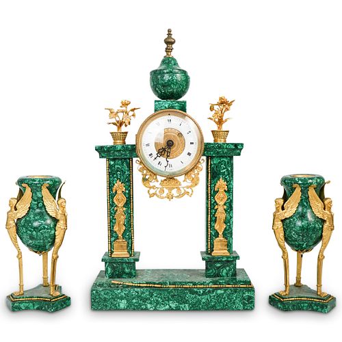 FRENCH EMPIRE MALACHITE & GILT