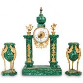 FRENCH EMPIRE MALACHITE & GILT