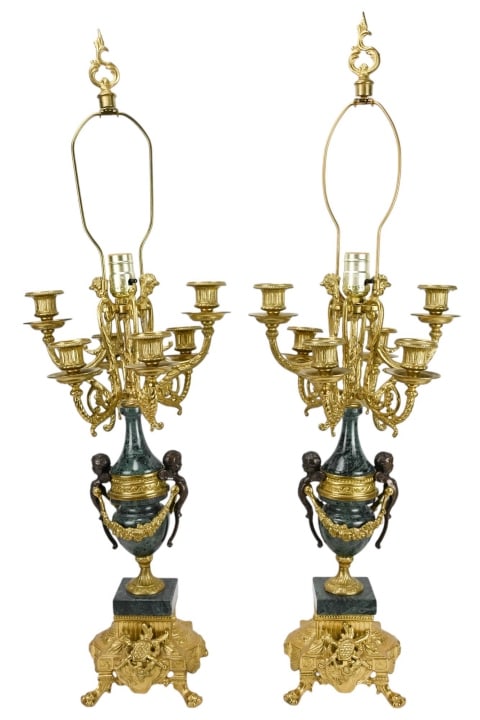 FRENCH EMPIRE MARBLE GILT BRONZE