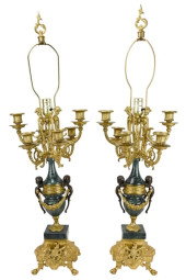 FRENCH EMPIRE MARBLE GILT BRON