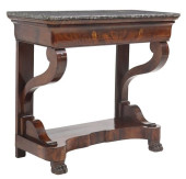 FRENCH EMPIRE MARBLE-TOP MAHOG