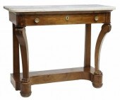 FRENCH EMPIRE MARBLE-TOP MAHOG