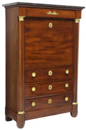 FRENCH EMPIRE MARBLE-TOP MAHOG
