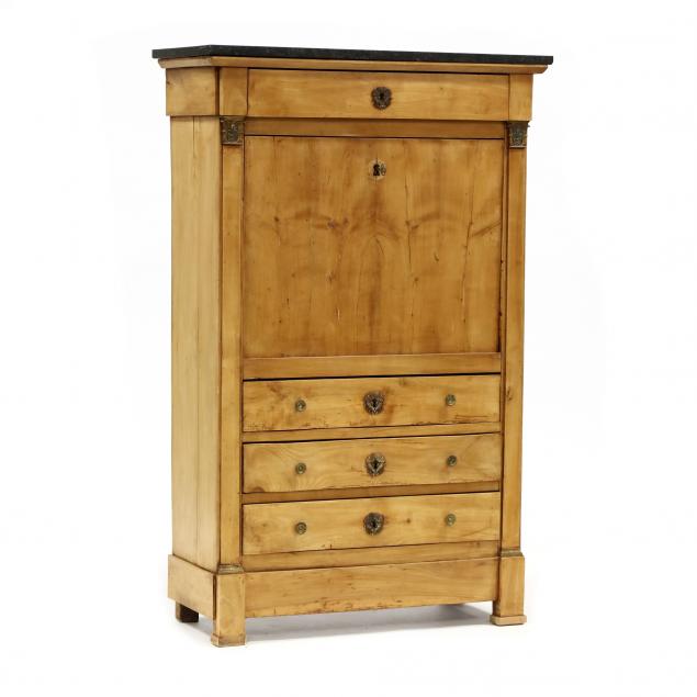 FRENCH EMPIRE MARBLE TOP SECRéTAIRE