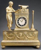 FRENCH EMPIRE ORMOLU MANTLE CL