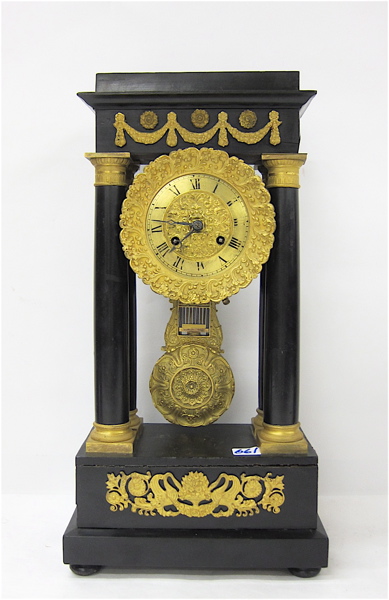 FRENCH EMPIRE PORTICO CLOCK