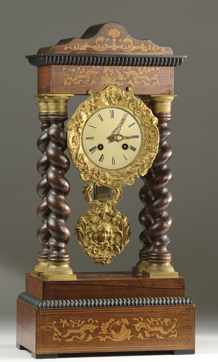 FRENCH EMPIRE PORTICO CLOCK