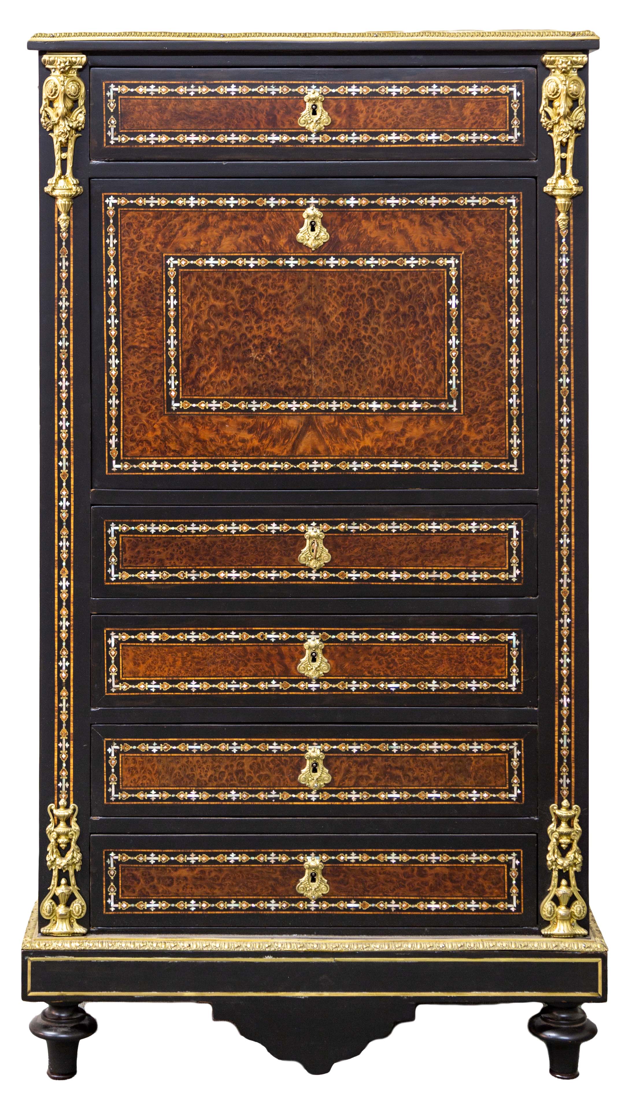 FRENCH EMPIRE SECRETARY ABATTANT