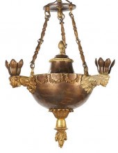 FRENCH EMPIRE STYLE 3-LIGHT CH
