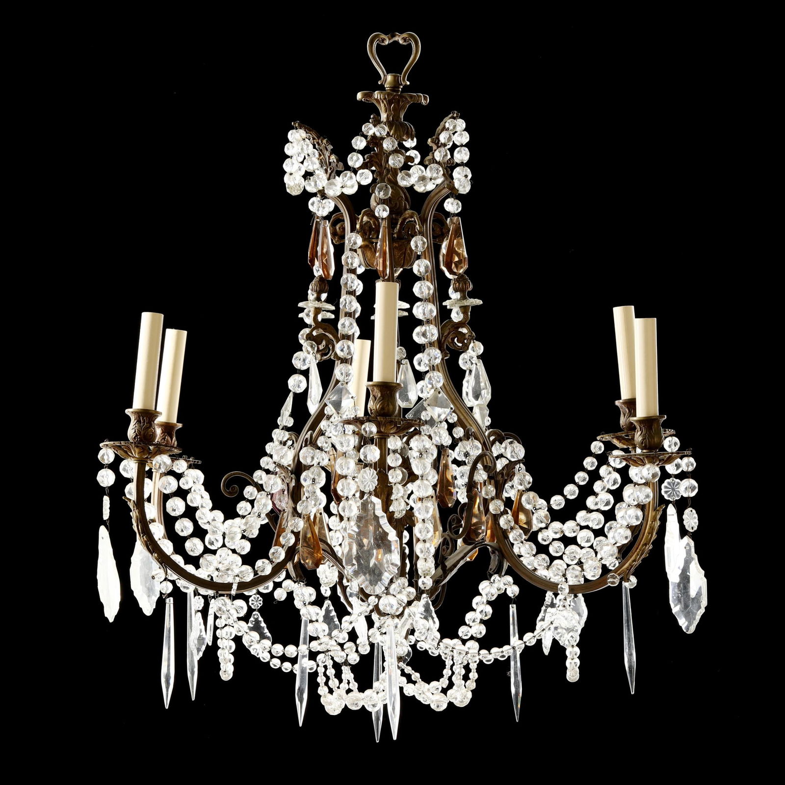 FRENCH EMPIRE STYLE BRASS AND