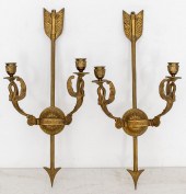 FRENCH EMPIRE STYLE BRASS ARRO