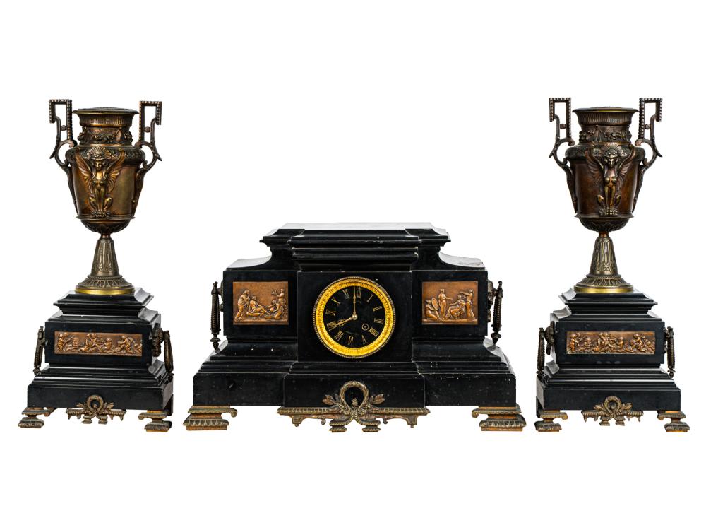 FRENCH EMPIRE STYLE BRONZE &