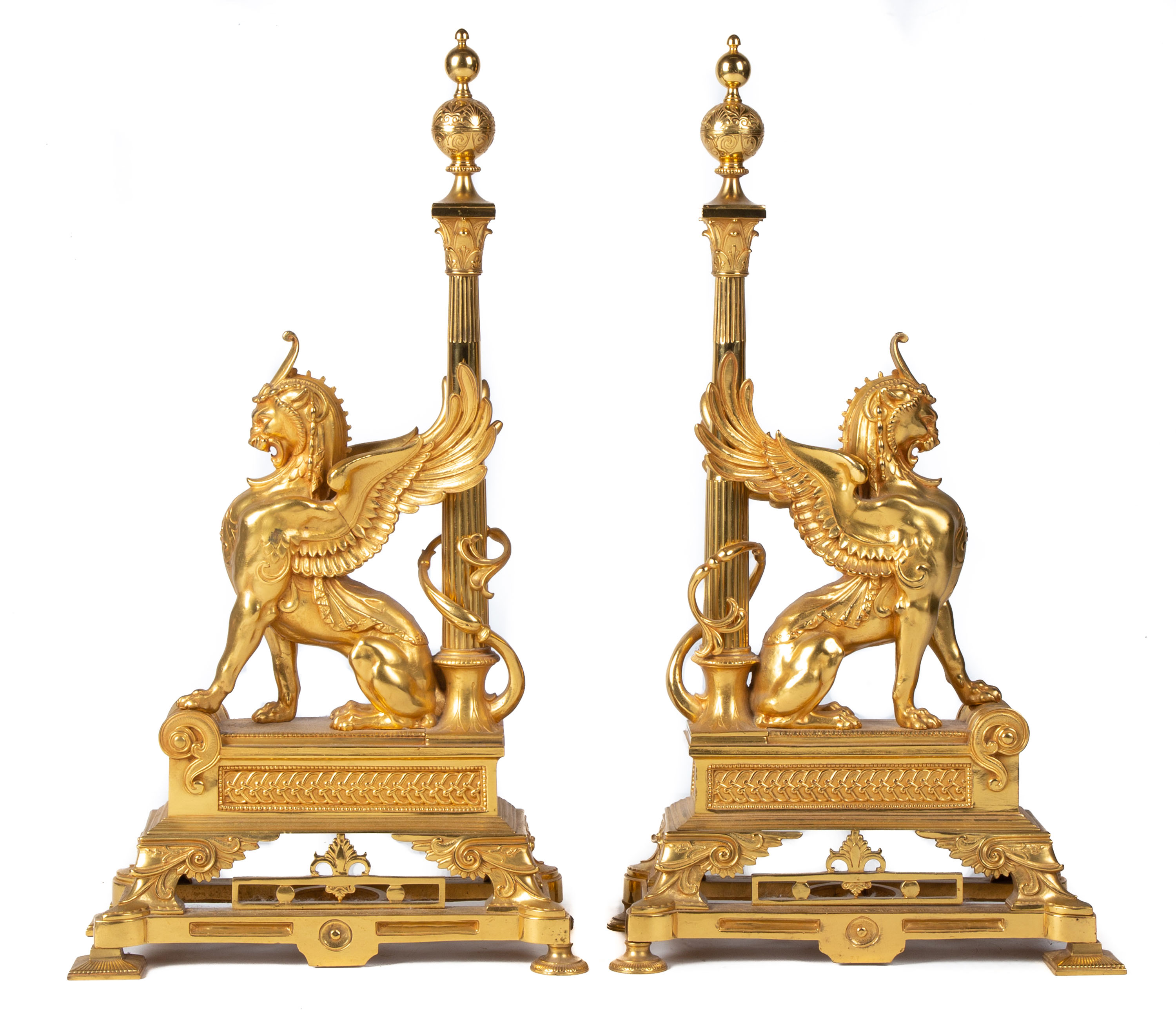 FRENCH EMPIRE STYLE CHENETS WITH