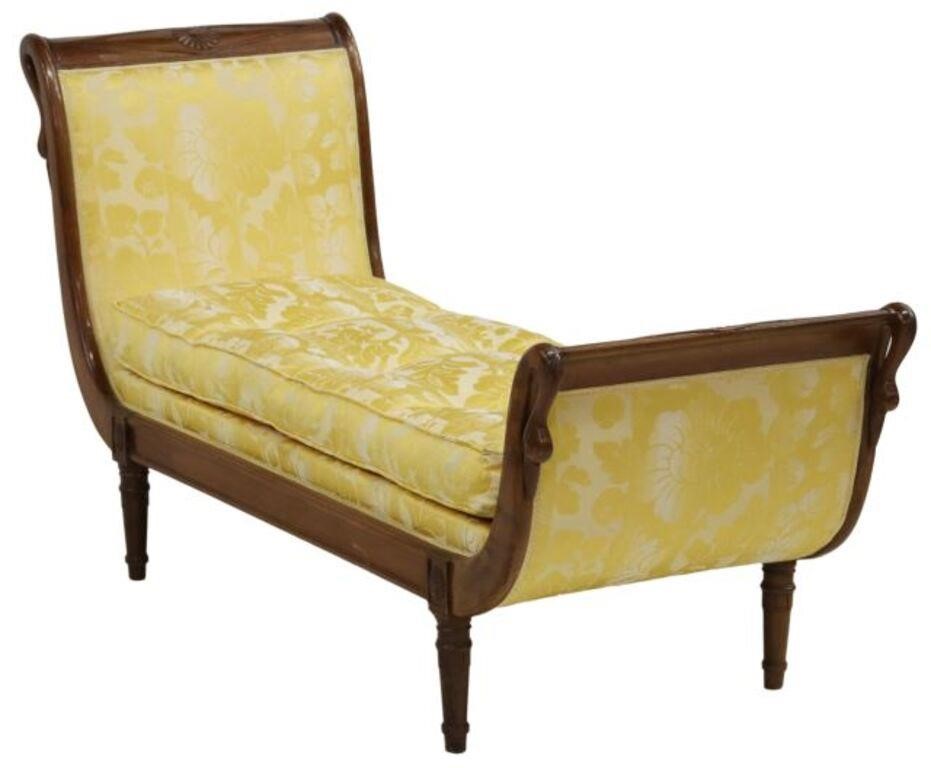 FRENCH EMPIRE STYLE DAMASK MAHOGANY