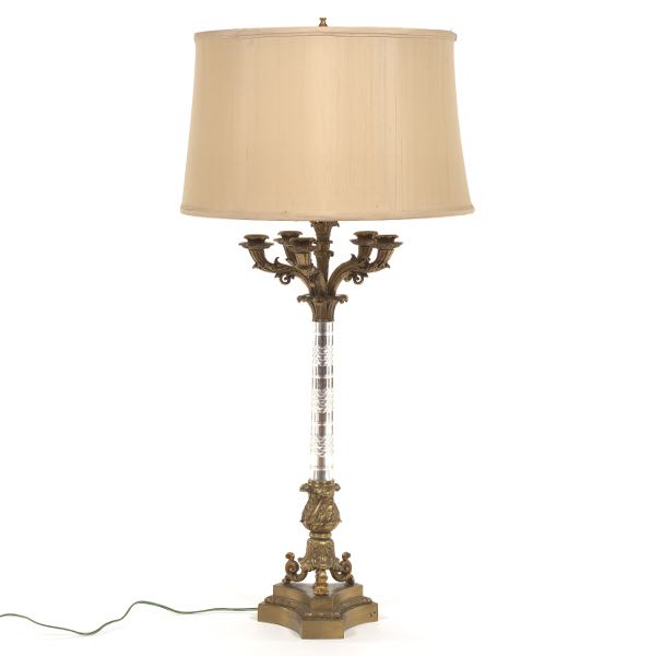FRENCH EMPIRE STYLE GILT BRONZE AND
