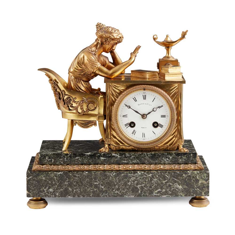 FRENCH EMPIRE STYLE GILT BRONZE AND