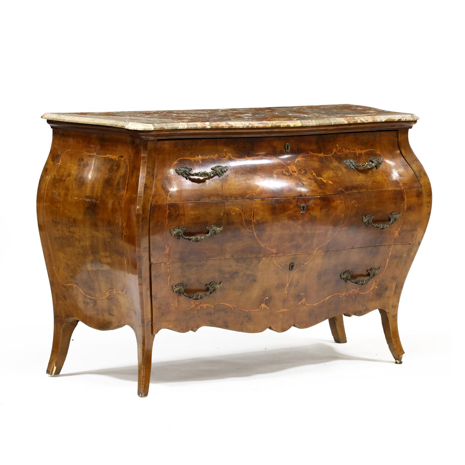 FRENCH EMPIRE STYLE INLAID MARBLE
