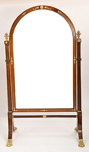 FRENCH EMPIRE STYLE MAHOGANY CHEVAL