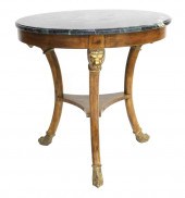 FRENCH EMPIRE STYLE MARBLE TOP