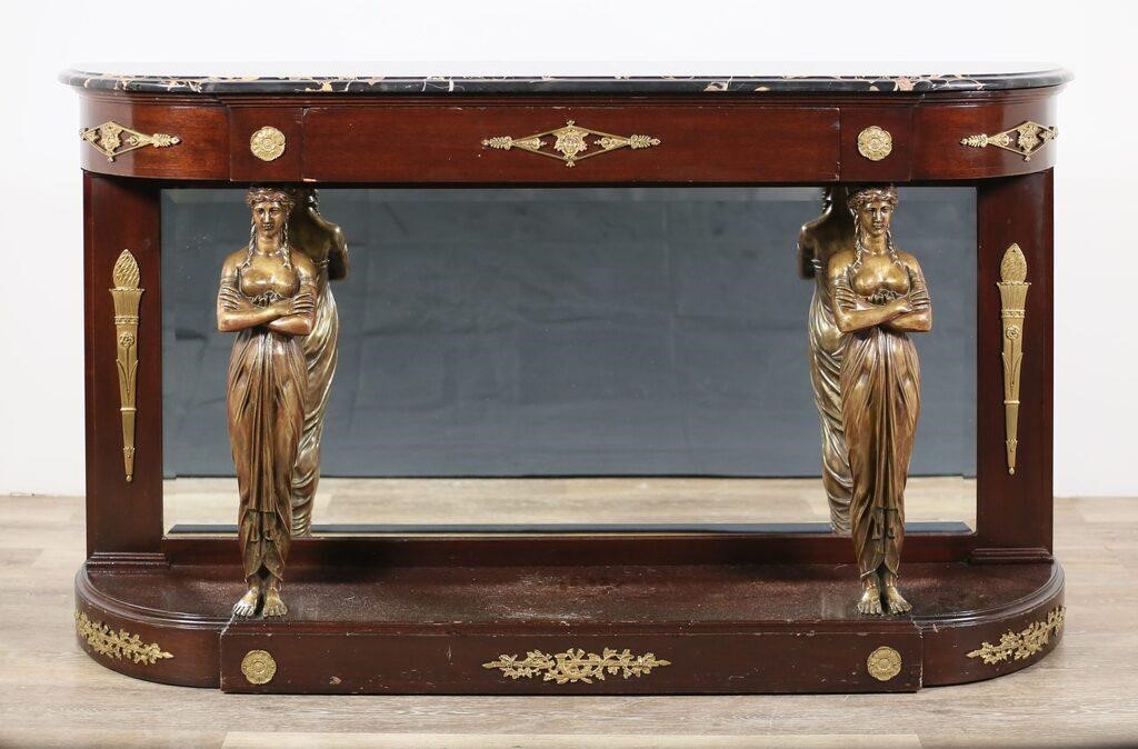 FRENCH EMPIRE STYLE MARBLE TOP