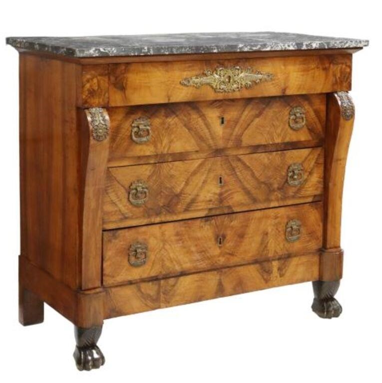 FRENCH EMPIRE STYLE MARBLE-TOP