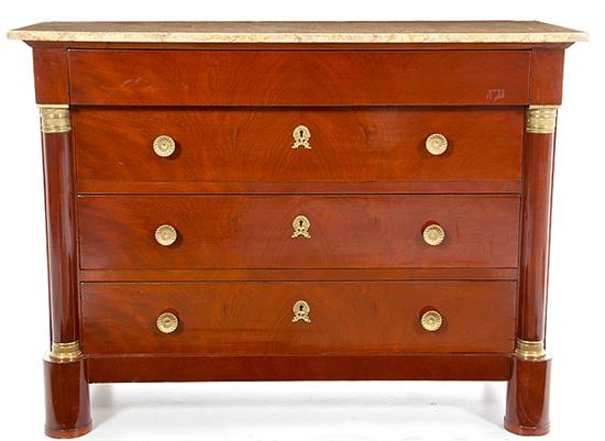 French Empire style marbletop chest
