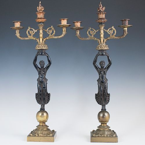 FRENCH EMPIRE STYLE TWO TONE BRONZE