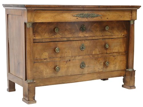 FRENCH EMPIRE WALNUT FOUR-DRAWER