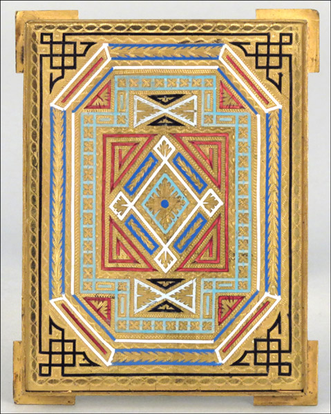 FRENCH ENAMEL PLAQUE. Set in a gilt