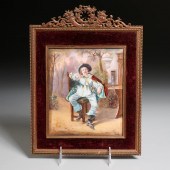 FRENCH ENAMEL PORTRAIT PLAQUE