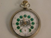 FRENCH ENAMEL TRAIN POCKET WAT