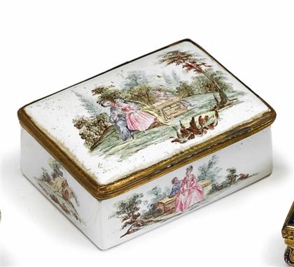 French enamel trinket box    late