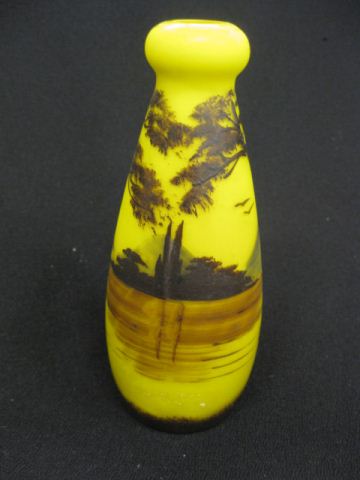 French Enameled Art Glass Vase