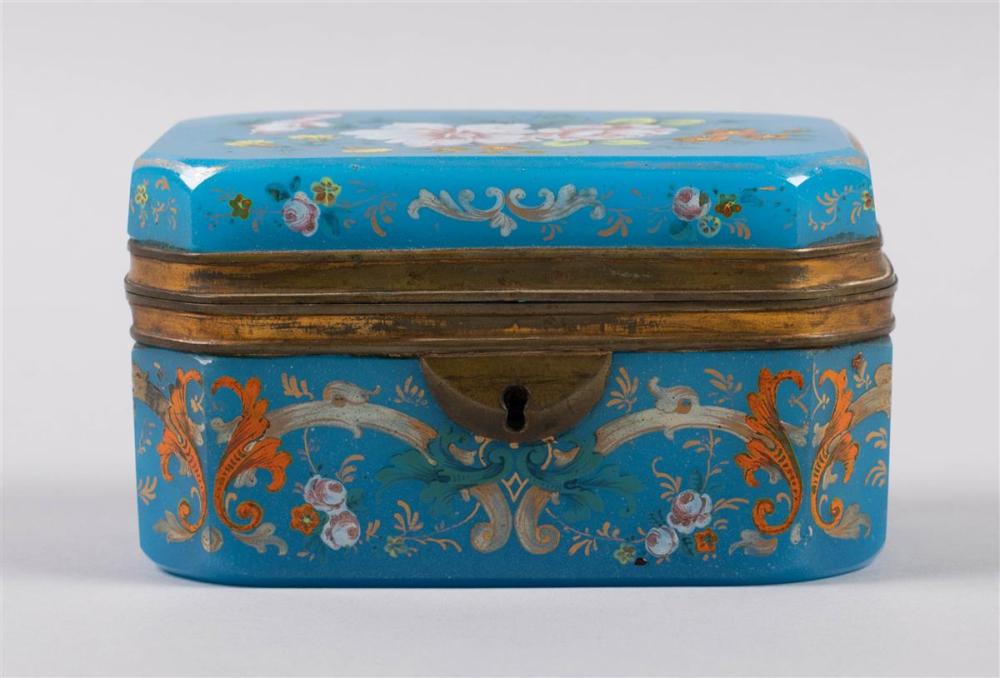 FRENCH ENAMELED BLUE OPALINE