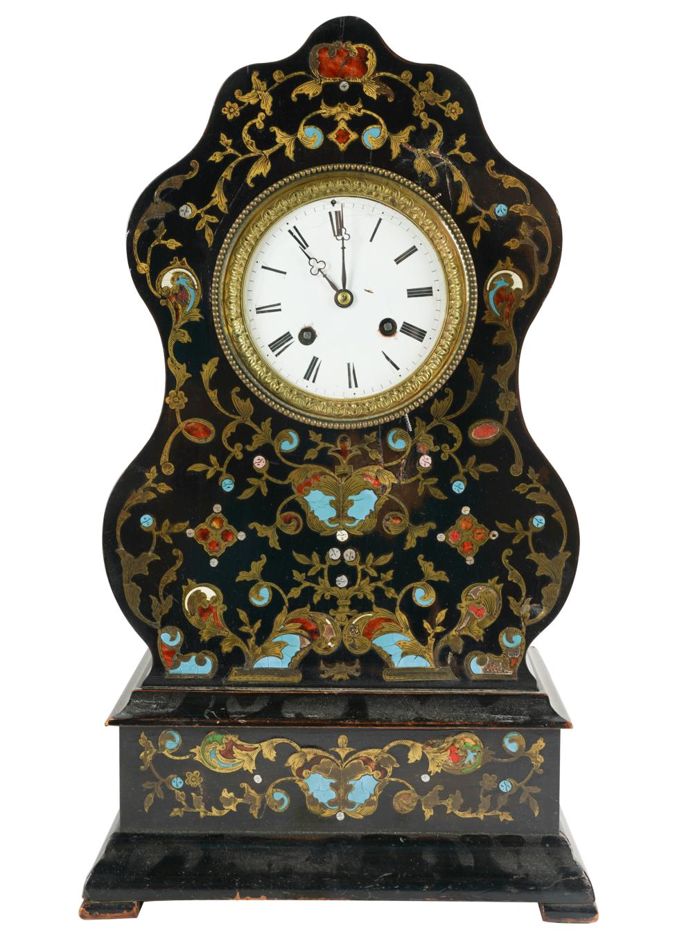 FRENCH ENAMELED & BRASS-INLAID