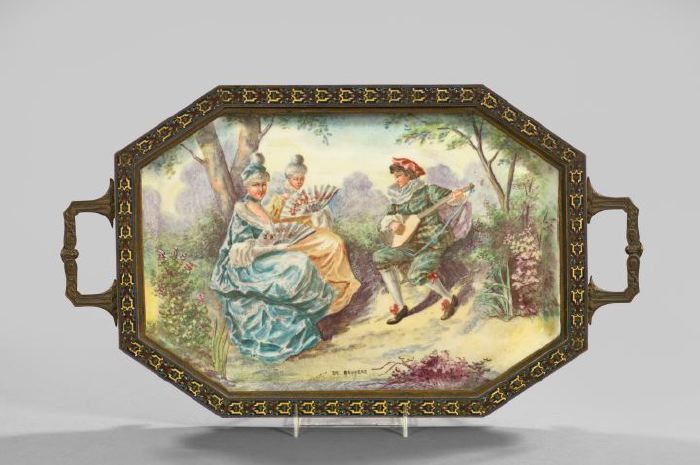 French Enameled Brass-Mounted