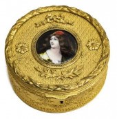 FRENCH ENAMELED PORTRAIT MINIT