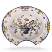 FRENCH FAIENCE BARBER BOWL<br>