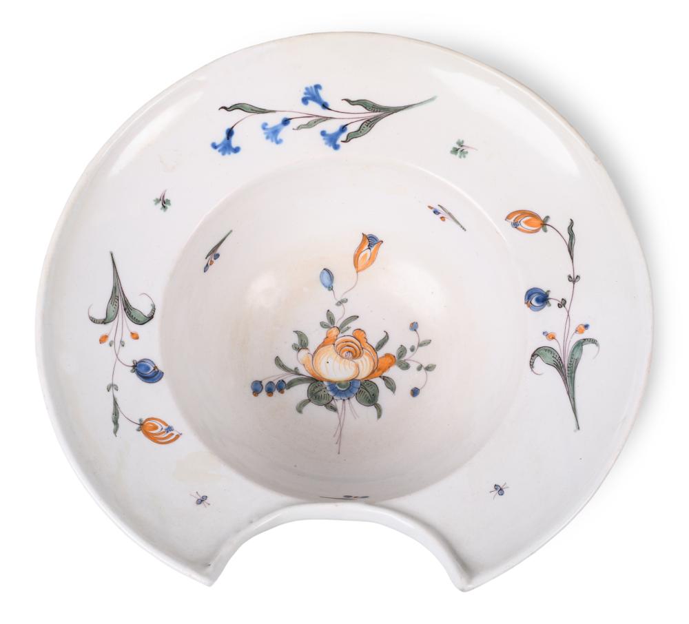 FRENCH FAIENCE BARBER'S BOWL, CIRCA